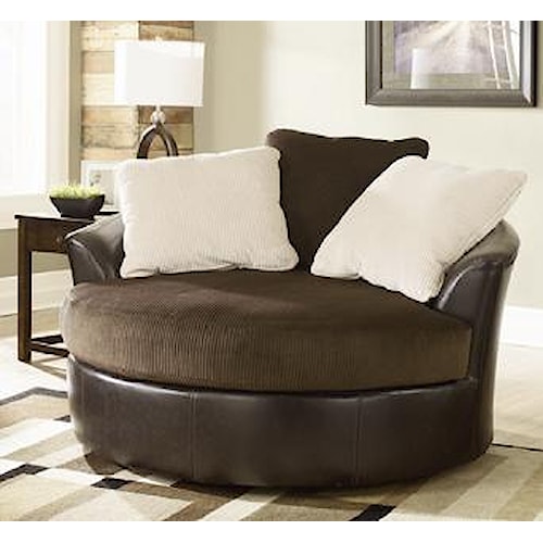 Signature Design by Ashley Furniture Victory Chocolate Oversized Round